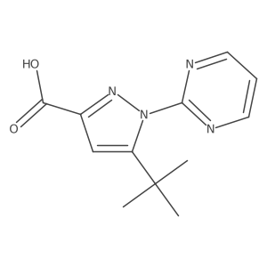 5-tert-butyl-1-(pyrimidin-2-yl)-1H-pyrazole-3-carboxylic acid结构式