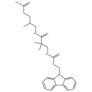 5-[3-({[(9H-fluoren-9-yl)methoxy]carbonyl}amino)-2,2-difluoropropanamido]-4-methylpentanoic acid结构式