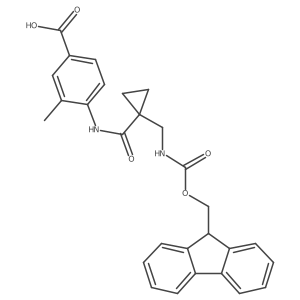4-{1-[({[(9H-fluoren-9-yl)methoxy]carbonyl}amino)methyl]cyclopropaneamido}-3-methylbenzoic acid Structure