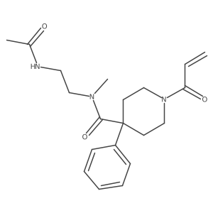 N-(2-Acetamidoethyl)-N-methyl-4-phenyl-1-prop-2-enoylpiperidine-4-carboxamide结构式