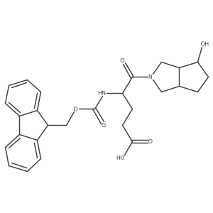 rac-5-[(3aR,4R,6aS)-4-hydroxy-octahydrocyclopenta[c]pyrrol-2-yl]-4-({[(9H-fluoren-9-yl)methoxy]carbonyl}amino)-5-oxopentanoic acid结构式