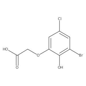 2-(3-Bromo-5-chloro-2-hydroxyphenoxy)acetic acid结构式