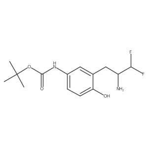 tert-butyl N-[3-(2-amino-3,3-difluoropropyl)-4-hydroxyphenyl]carbamate结构式