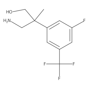 3-Amino-2-[3-fluoro-5-(trifluoromethyl)phenyl]-2-methylpropan-1-ol结构式