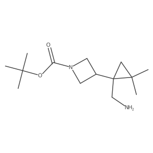 Tert-butyl 3-[1-(aminomethyl)-2,2-dimethylcyclopropyl]azetidine-1-carboxylate结构式