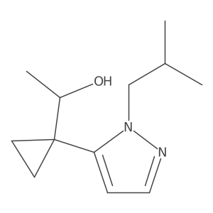 1-{1-[1-(2-methylpropyl)-1H-pyrazol-5-yl]cyclopropyl}ethan-1-ol结构式