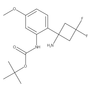 tert-butyl N-[2-(1-amino-3,3-difluorocyclobutyl)-5-methoxyphenyl]carbamate结构式