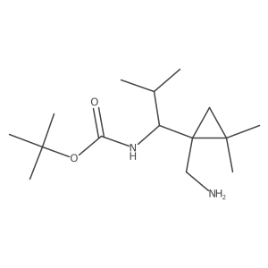 tert-butyl N-{1-[1-(aminomethyl)-2,2-dimethylcyclopropyl]-2-methylpropyl}carbamate结构式