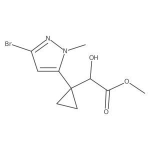 methyl 2-[1-(3-bromo-1-methyl-1H-pyrazol-5-yl)cyclopropyl]-2-hydroxyacetate结构式