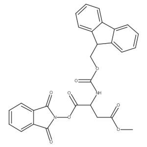 1,3-dioxo-2,3-dihydro-1H-isoindol-2-yl 1-methyl (3S)-3-({[(9H-fluoren-9-yl)methoxy]carbonyl}amino)butanedioate结构式