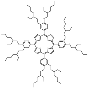 5,10,15,20-Tetrakis[3,4-bis(2-ethylhexyl-oxy)phenyl]-21h,23h-porphine结构式