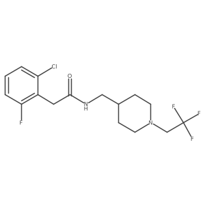 2-(2-chloro-6-fluorophenyl)-N-{[1-(2,2,2-trifluoroethyl)piperidin-4-yl]methyl}acetamide结构式