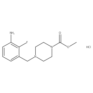 Methyl 4-[(3-amino-2-fluorophenyl)methyl]piperazine-1-carboxylate hydrochloride结构式