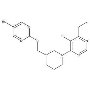 4-(3-{[(5-Bromopyrimidin-2-yl)oxy]methyl}piperidin-1-yl)-6-ethyl-5-fluoropyrimidine结构式