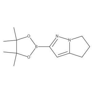 2-(4,4,5,5-Tetramethyl-1,3,2-dioxaborolan-2-yl)-5,6-dihydro-4H-pyrrolo[1,2-b]pyrazole结构式