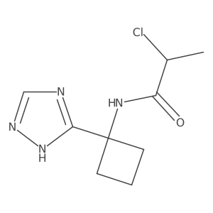 2-Chloro-N-[1-(1H-1,2,4-triazol-5-yl)cyclobutyl]propanamide结构式