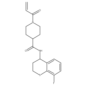 N-(8-fluoro-3,4-dihydro-2H-1-benzothiopyran-4-yl)-1-(prop-2-enoyl)piperidine-4-carboxamide结构式