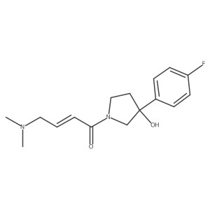 4-(Dimethylamino)-1-[3-(4-fluorophenyl)-3-hydroxypyrrolidin-1-yl]but-2-en-1-one Structure