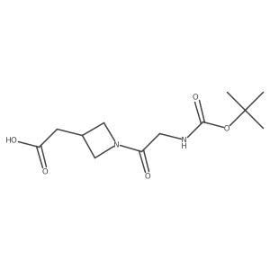 2-[1-(2-{[(Tert-butoxy)carbonyl]amino}acetyl)azetidin-3-yl]acetic acid Structure