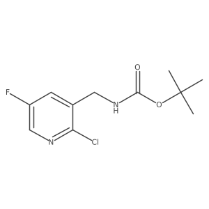 tert-butyl N-[(2-chloro-5-fluoro-3-pyridyl)methyl]carbamate结构式