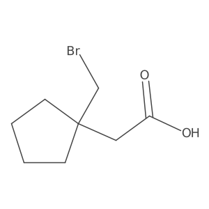 2-[1-(Bromomethyl)cyclopentyl]acetic acid结构式