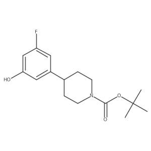 tert-Butyl 4-(3-fluoro-5-hydroxyphenyl)piperidine-1-carboxylate结构式