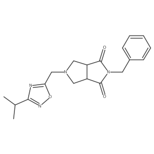 2-Benzyl-5-{[3-(propan-2-yl)-1,2,4-oxadiazol-5-yl]methyl}-octahydropyrrolo[3,4-c]pyrrole-1,3-dione Structure