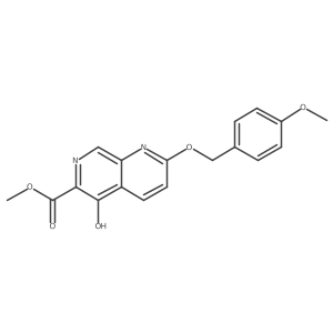 1,7-Naphthyridine-6-carboxylic acid, 5-hydroxy-2-[(4-methoxyphenyl)methoxy]-, methyl ester结构式