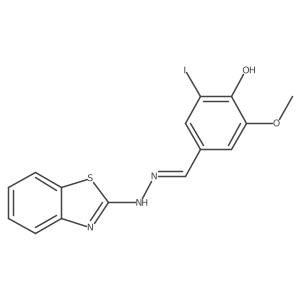 4-[(Z)-(1,3-benzothiazol-2-ylhydrazinylidene)methyl]-2-iodo-6-methoxyphenol结构式
