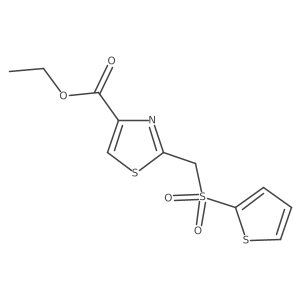 Ethyl 2-((thiophen-2-ylsulfonyl)methyl)thiazole-4-carboxylate结构式