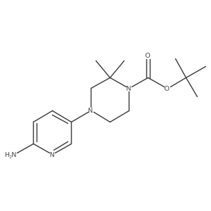 4-(6-Amino-pyridin-3-yl)-2,2-dimethyl-piperazine-1-carboxylic acid tert-butyl ester结构式