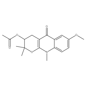 5H-Pyrano[2,3-b]quinolin-5-one, 3-(acetyloxy)-2,3,4,10-tetrahydro-7-methoxy-2,2,10-trimethyl-, (S)-结构式