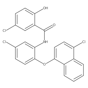 Benzamide,5-chloro-n-[5-chloro-2-[(4-chloro-1-naphthalenyl)oxy]phenyl]-2-hydroxy-结构式