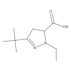 3-(1,1-dimethylethyl)-1-ethyl-4,5-dihydro-1H-pyrazole-5-carboxylic acid结构式