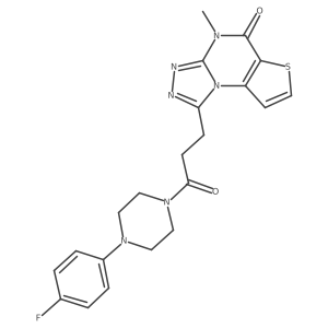 1-(3-(4-(4-fluorophenyl)piperazin-1-yl)-3-oxopropyl)-4-methylthieno[2,3-e][1,2,4]triazolo[4,3-a]pyrimidin-5(4H)-one结构式
