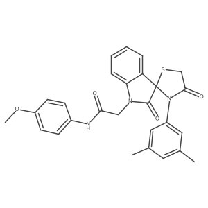 2-(3'-(3,5-dimethylphenyl)-2,4'-dioxospiro[indoline-3,2'-thiazolidin]-1-yl)-N-(4-methoxyphenyl)acetamide Structure