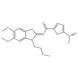 (Z)-N-(5,6-dimethoxy-3-(2-methoxyethyl)benzo[d]thiazol-2(3H)-ylidene)-5-nitrothiophene-2-carboxamide Structure