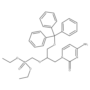 Diethyl (S)-(((1-(4-amino-2-oxopyrimidin-1(2H)-yl)-3-(trityloxy)propan-2-yl)oxy)methyl)phosphonate结构式
