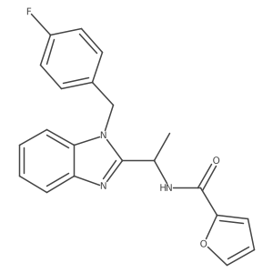 N-({1-[(4-fluorophenyl)methyl]benzimidazol-2-yl}ethyl)-2-furylcarboxamide结构式