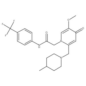 2-{5-methoxy-2-[(4-methylpiperidin-1-yl)methyl]-4-oxo-1,4-dihydropyridin-1-yl}-N-[4-(trifluoromethyl)phenyl]acetamide Structure