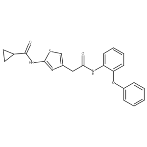 N-(4-(2-oxo-2-((2-phenoxyphenyl)amino)ethyl)thiazol-2-yl)cyclopropanecarboxamide结构式