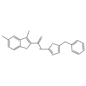 N-(5-benzylthiazol-2-yl)-3,5-dimethylbenzofuran-2-carboxamide Structure