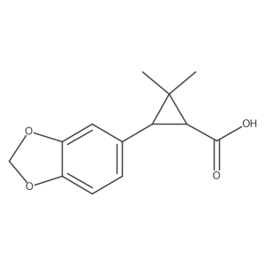 3-(1,3-Dioxaindan-5-yl)-2,2-dimethylcyclopropane-1-carboxylic acid结构式
