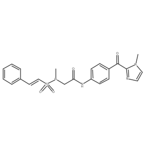 N-[4-(1-methylimidazole-2-carbonyl)phenyl]-2-[methyl-[(E)-2-phenylethenyl]sulfonylamino]acetamide结构式