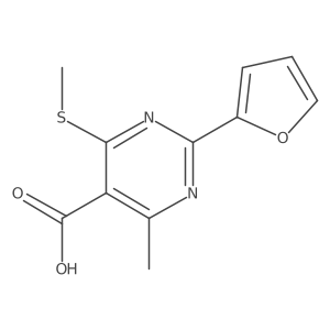 2-(Furan-2-yl)-4-methyl-6-(methylsulfanyl)pyrimidine-5-carboxylic acid结构式