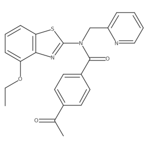 4-acetyl-N-(4-ethoxybenzo[d]thiazol-2-yl)-N-(pyridin-2-ylmethyl)benzamide Structure