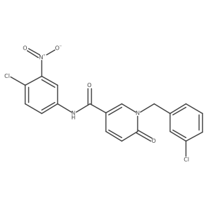 N-(4-chloro-3-nitrophenyl)-1-(3-chlorobenzyl)-6-oxo-1,6-dihydropyridine-3-carboxamide结构式