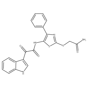 N-(2-((2-amino-2-oxoethyl)thio)-4-phenylthiazol-5-yl)-2-(1H-indol-3-yl)-2-oxoacetamide Structure
