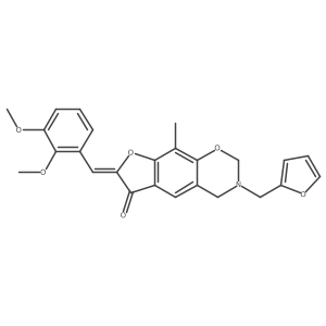 (7Z)-7-(2,3-dimethoxybenzylidene)-3-(furan-2-ylmethyl)-9-methyl-3,4-dihydro-2H-furo[3,2-g][1,3]benzoxazin-6(7H)-one结构式