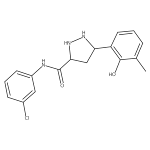 N-(3-chlorophenyl)-5-(2-hydroxy-3-methylphenyl)pyrazolidine-3-carboxamide结构式